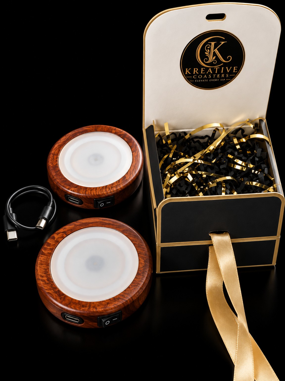 Kreative Coasters™ gift set with handcrafted coasters